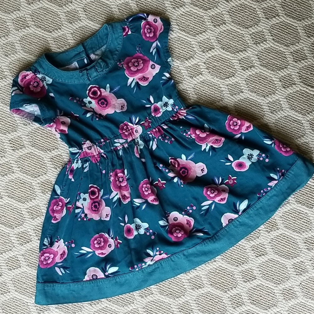 Gymboree Corduroy Floral Dress - Fits like 3T